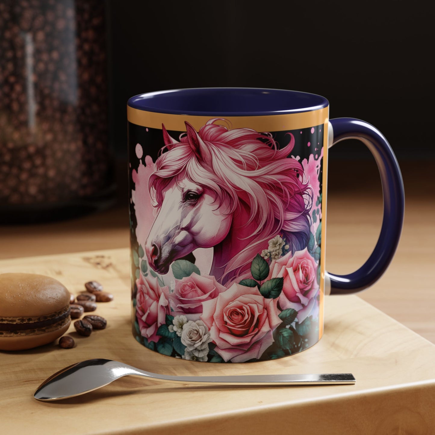 Coffee Mug Horses in Flowers 11oz 15oz