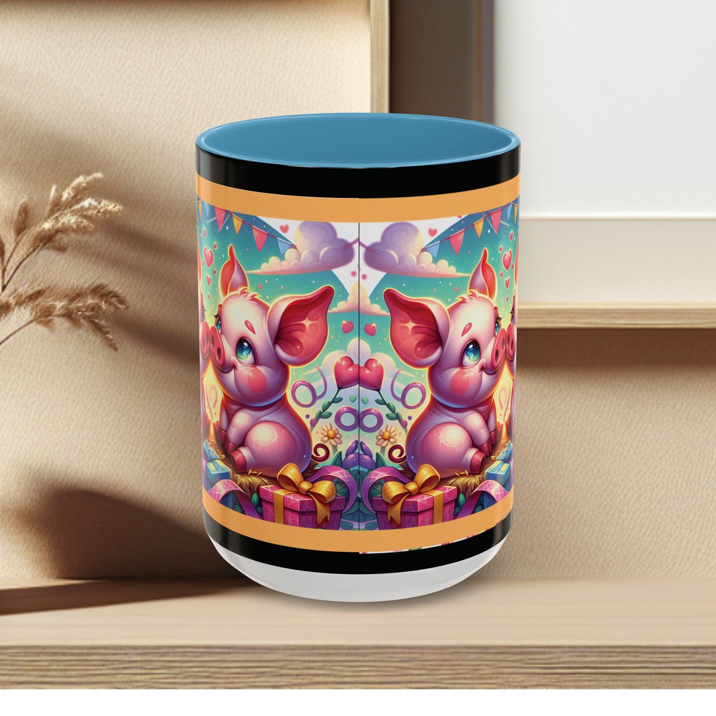 Coffee Mug Love Pigs Picknick 11, 15oz