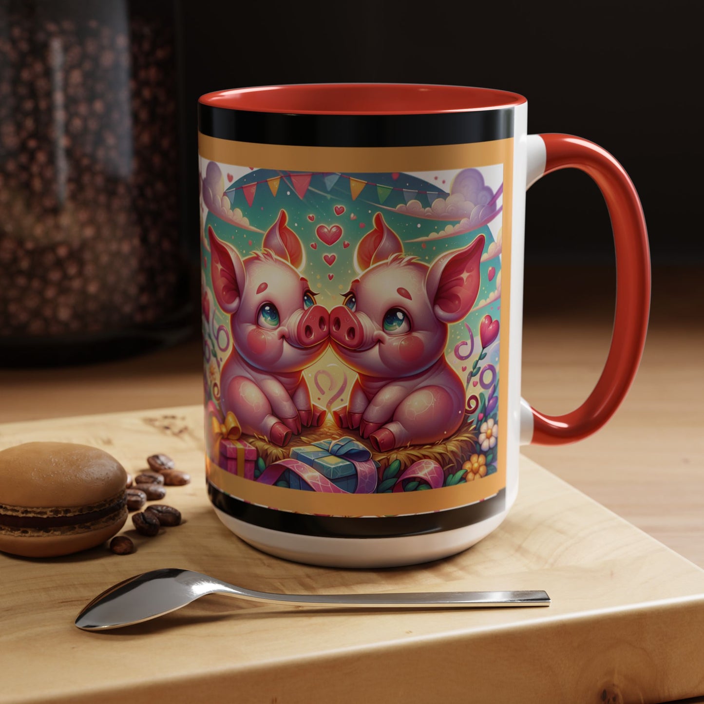 Coffee Mug Love Pigs Picknick 11, 15oz