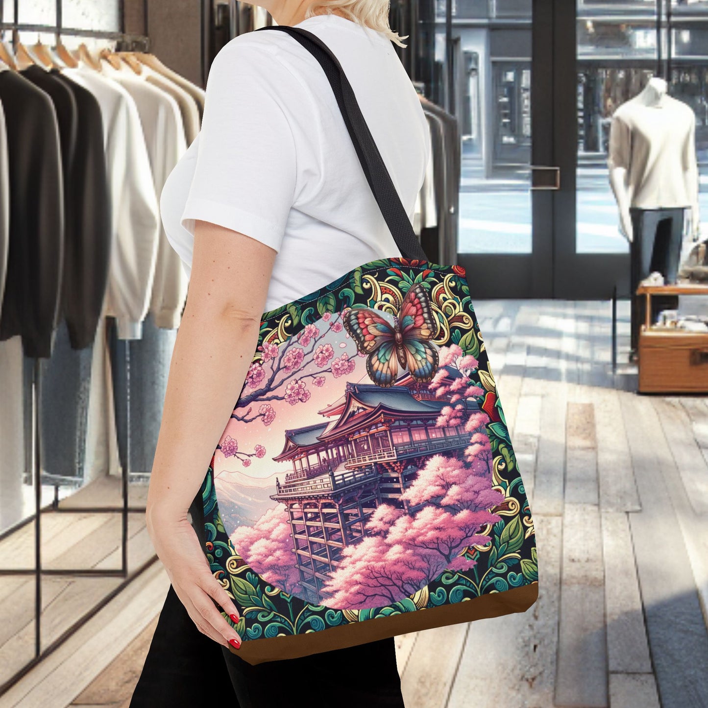 Sakura Butterfly Tote Bag