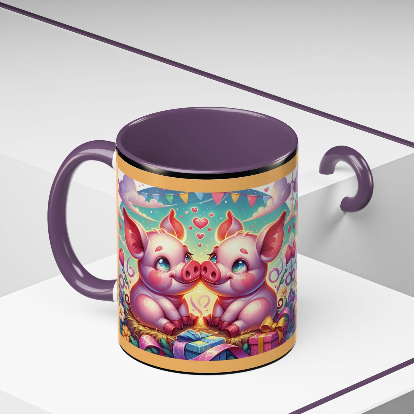 Coffee Mug Love Pigs Picknick 11, 15oz