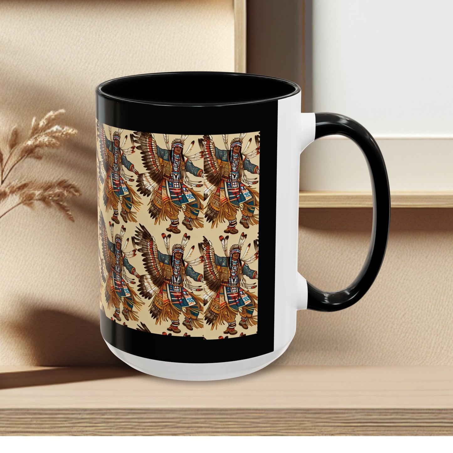 Mug- American Native Dancers Accent Coffee Mug (11, 15oz)