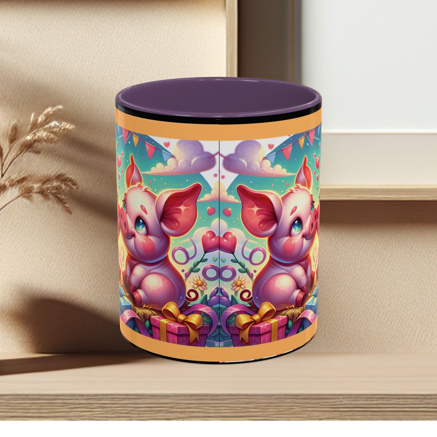 Coffee Mug Love Pigs Picknick 11, 15oz