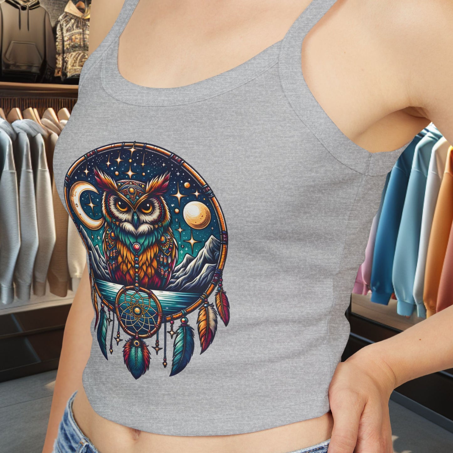 Women's Tank Top Owl Dreamcatcher Spaghetti Strap