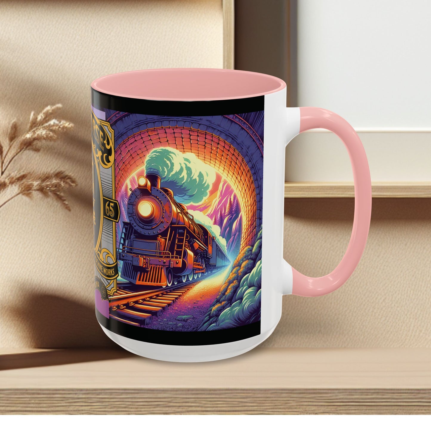 Mug- Steam engine Iron Horse- Accent Coffee Mug (15oz)