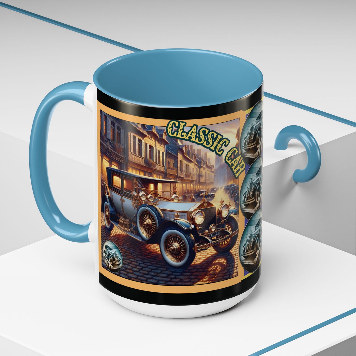 Mug-Blue Classic Car - Accent Coffee Mug (11oz, 15oz)