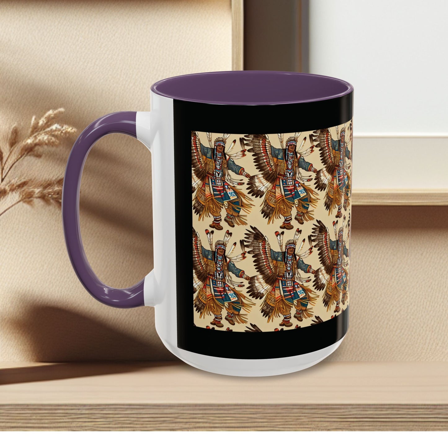 Mug- American Native Dancers Accent Coffee Mug (11, 15oz)