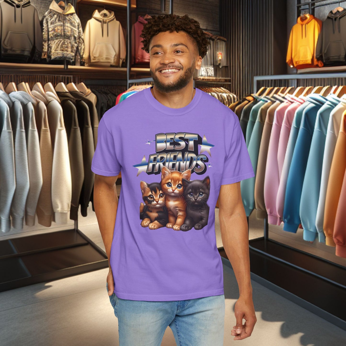 Best Friends Cat Graphic T-shirt for Cat Lovers