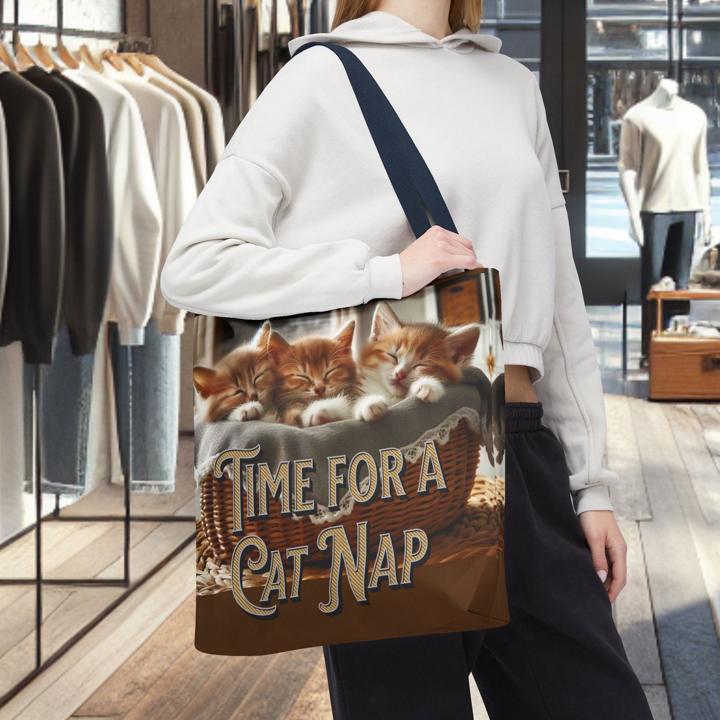Tote Bag -Time For a Cat Nap Tote Bag (AOP)