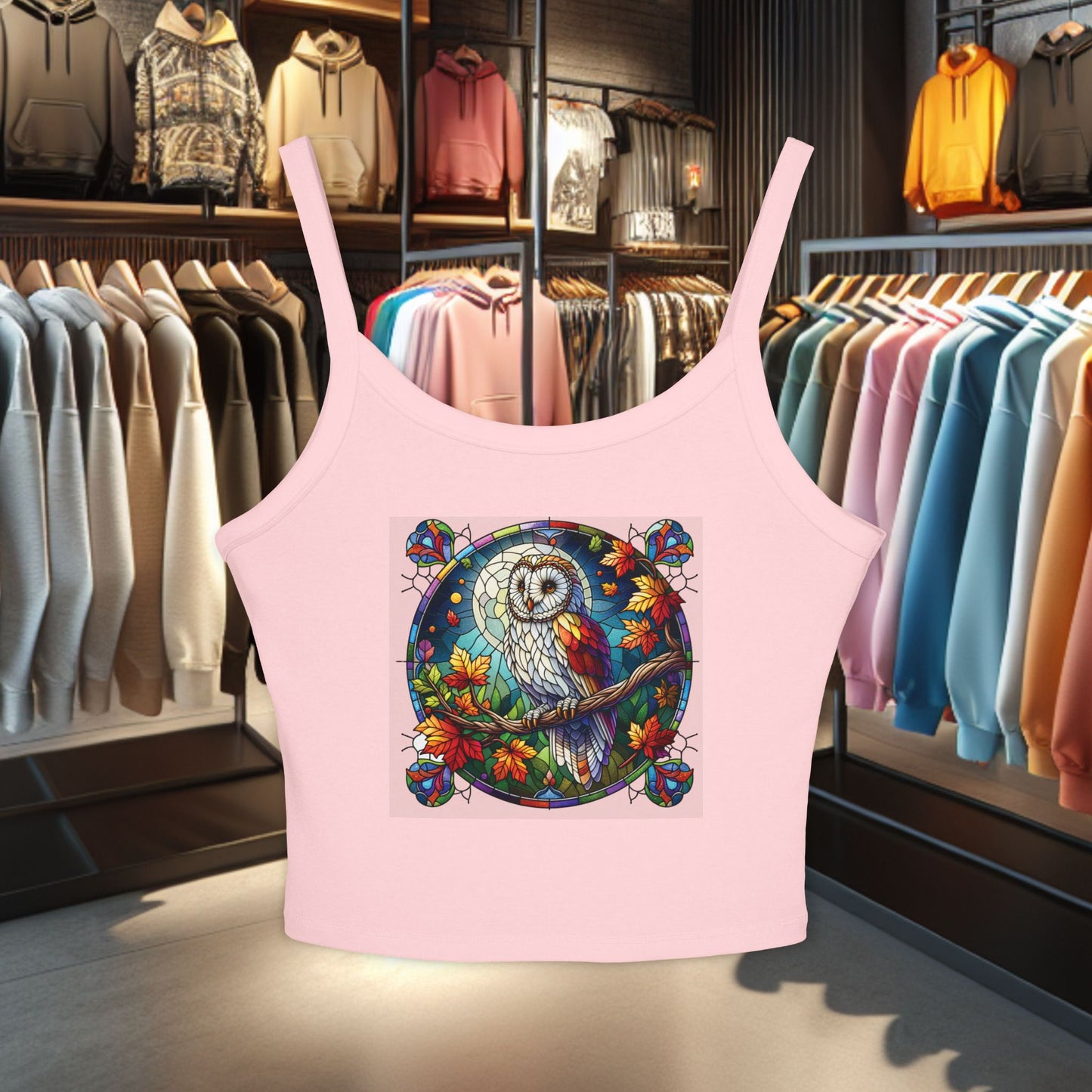 Women's Tank Top - Stain Glass Owl Design