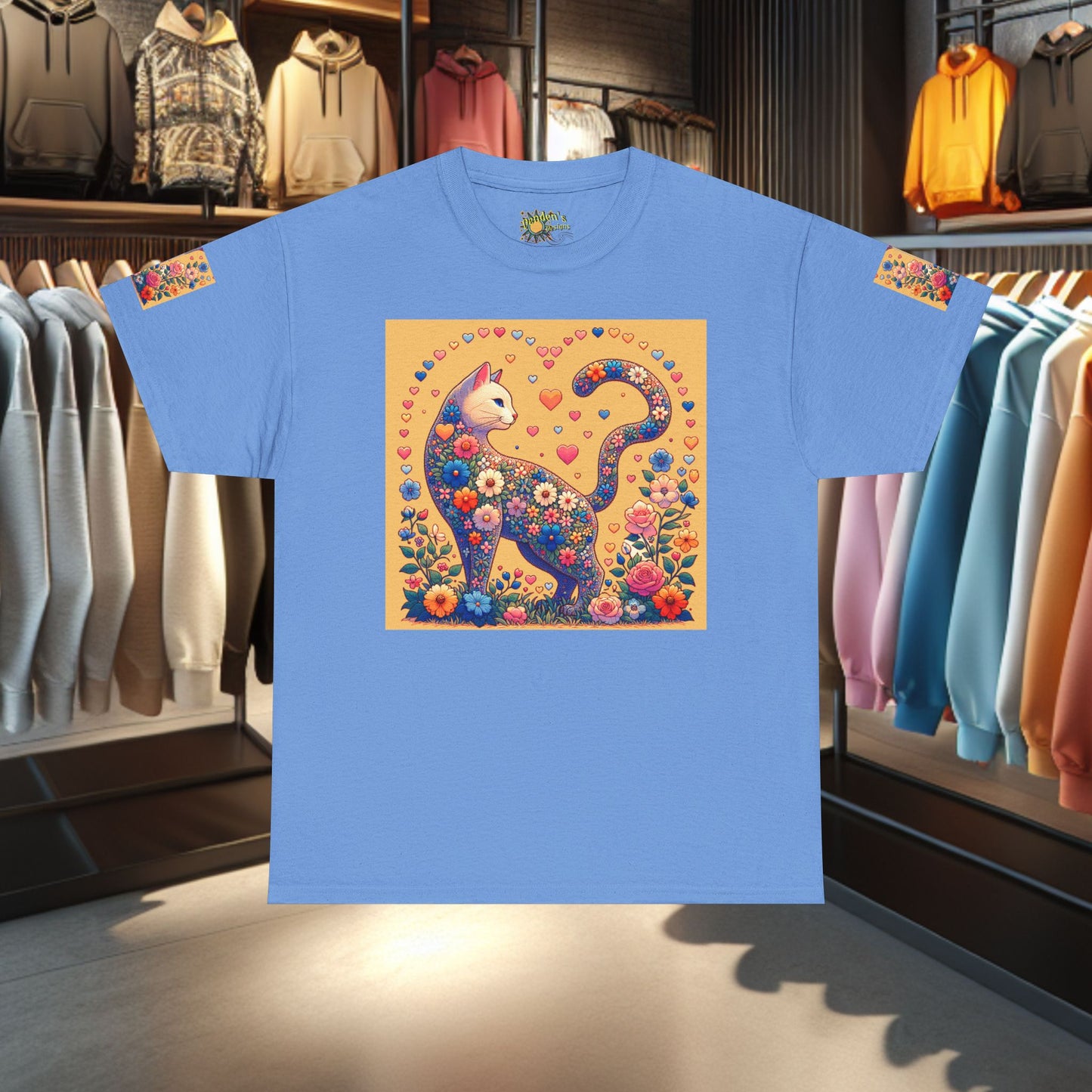 Loving Cat Flower Mozaic T-Shirt
