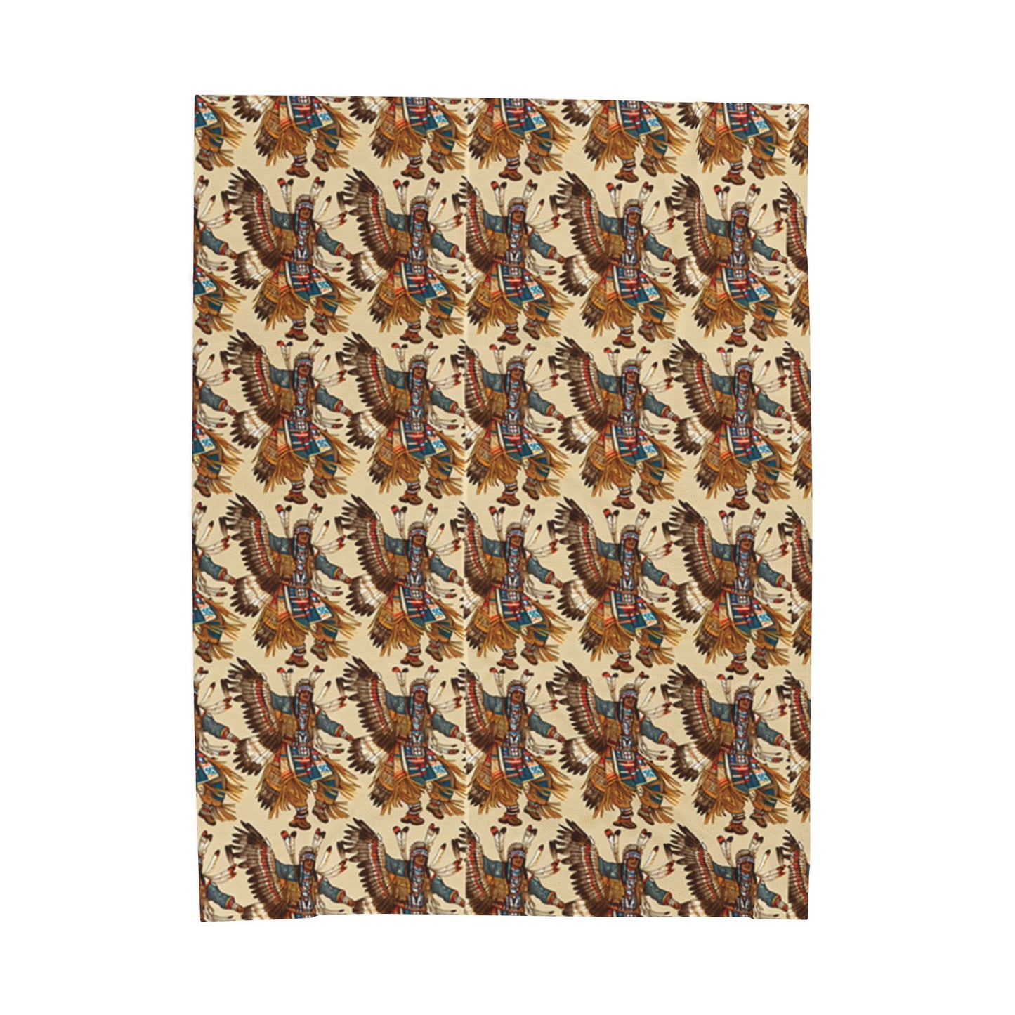 American Native Pow-Wow Dancers Velveteen Plush Blanket