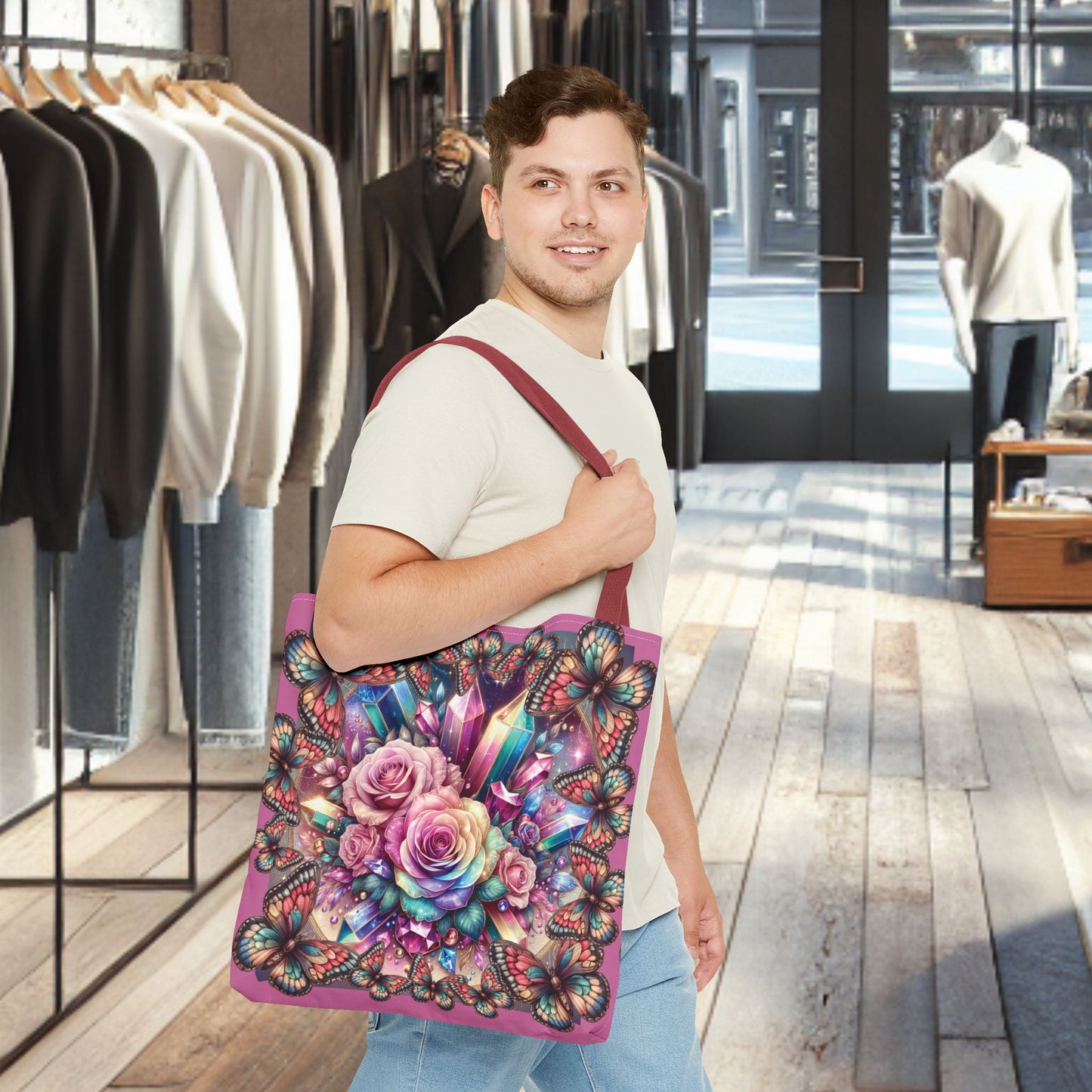 Butterfly Floral Tote Bag
