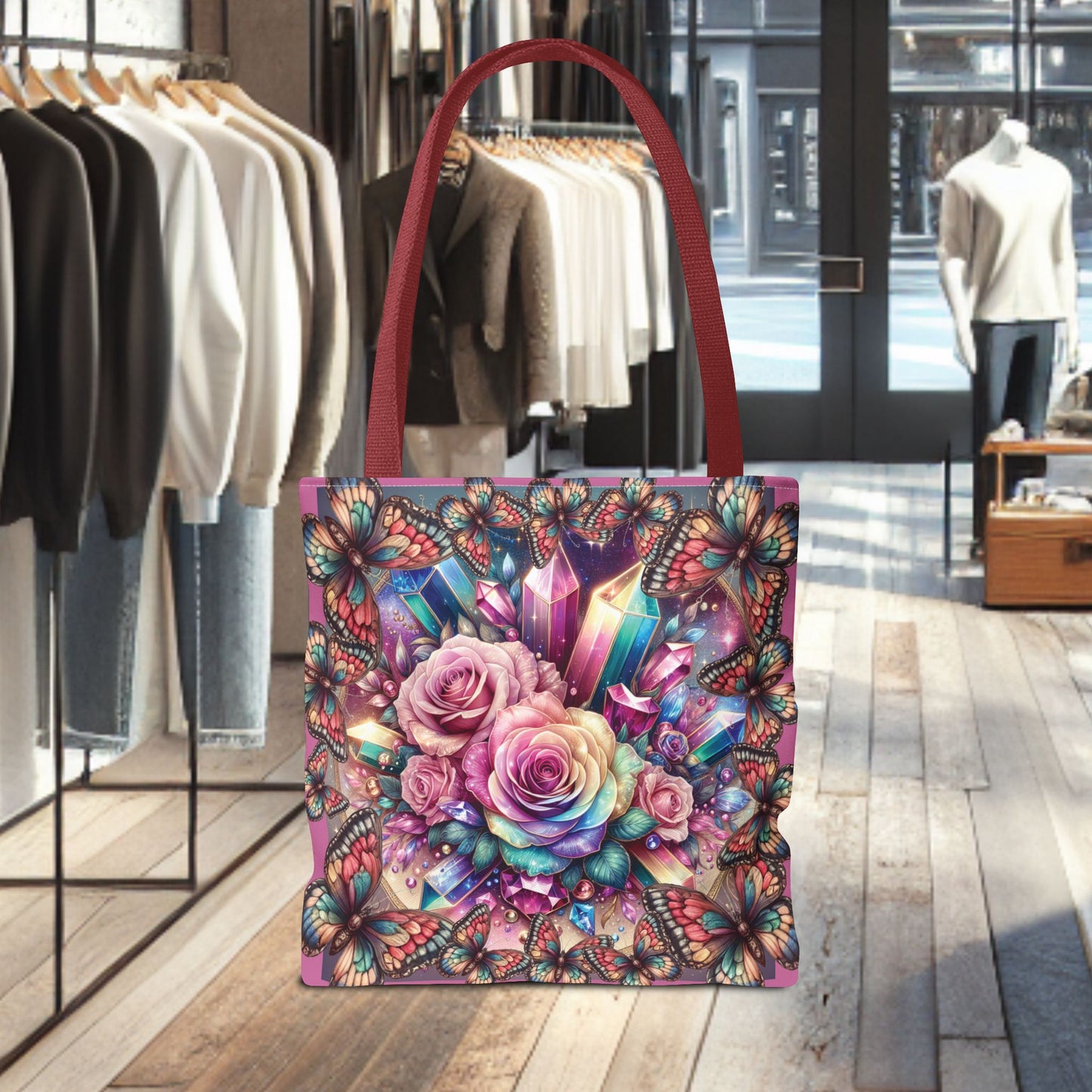 Butterfly Floral Tote Bag