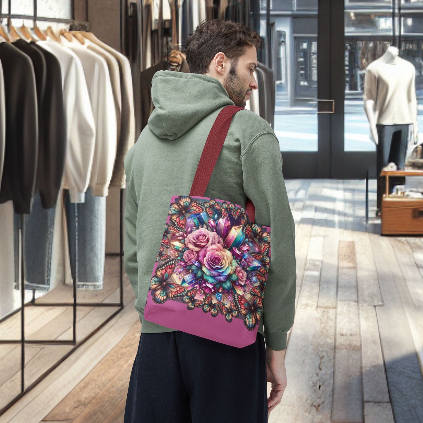 Butterfly Floral Tote Bag