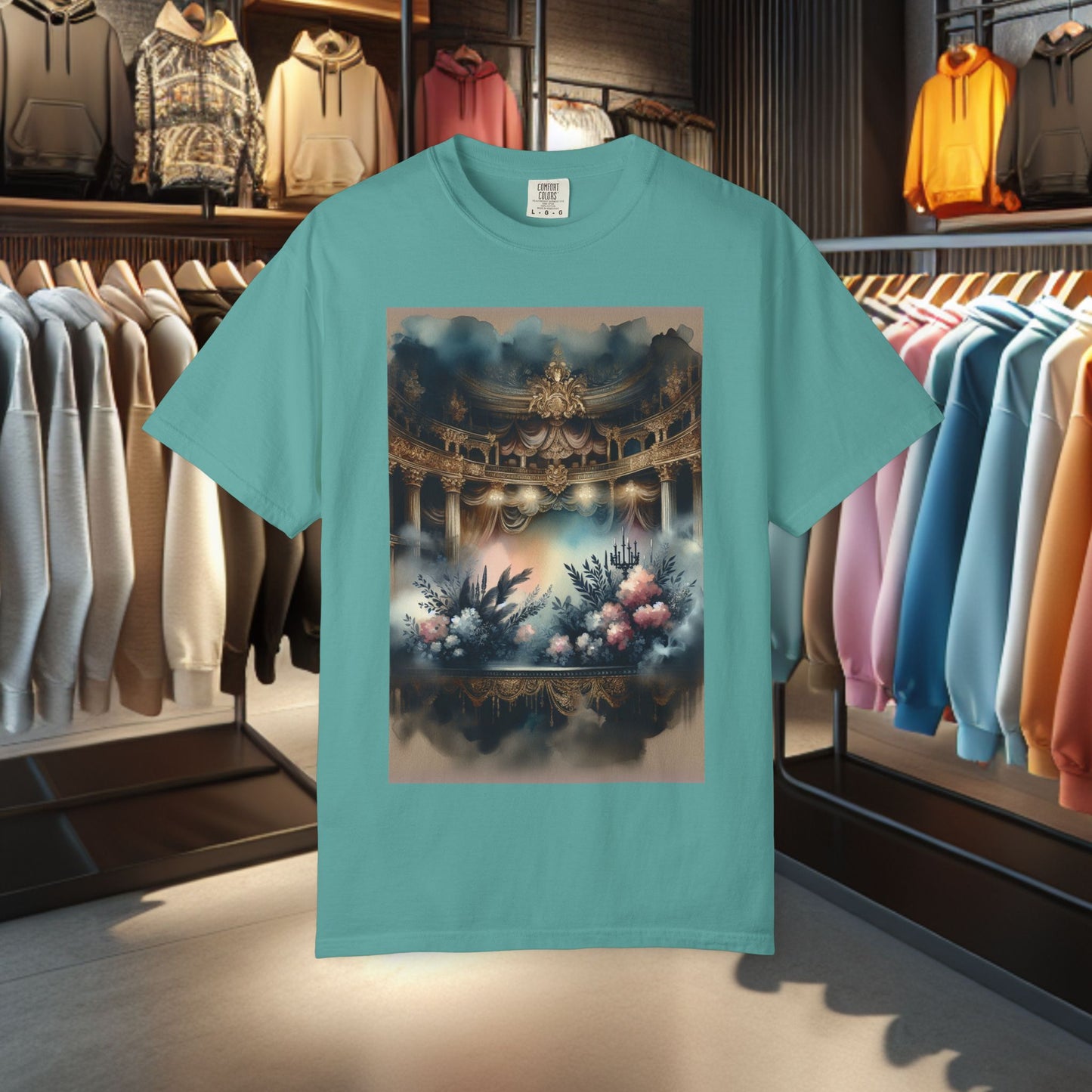 Dreamy Garden Unisex Garment-Dyed T-shirt - Artistic Floral Print - Perfect for Everyday Wear and Gifting