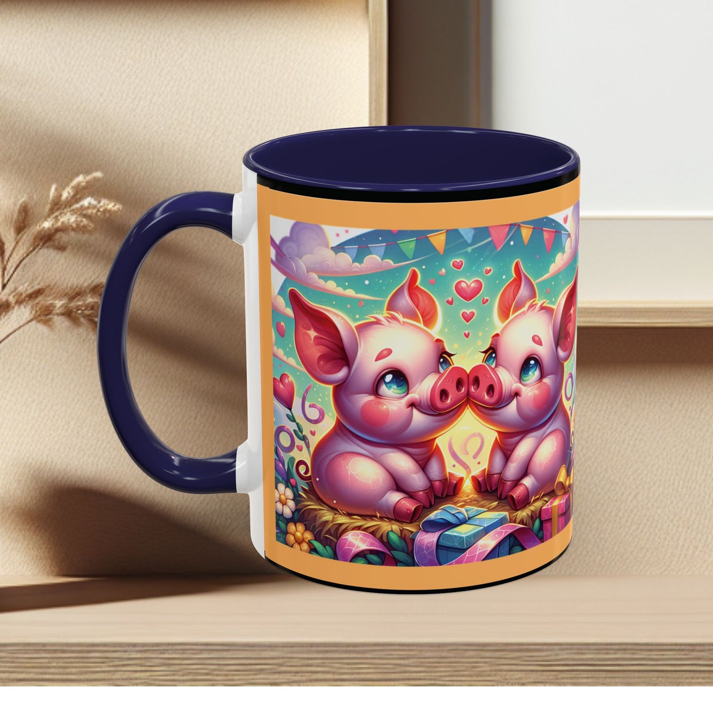Coffee Mug Love Pigs Picknick 11, 15oz