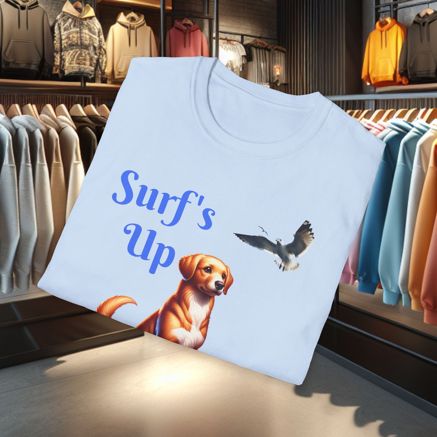 Dog Surfing Unisex T-Shirt - Surf's Up