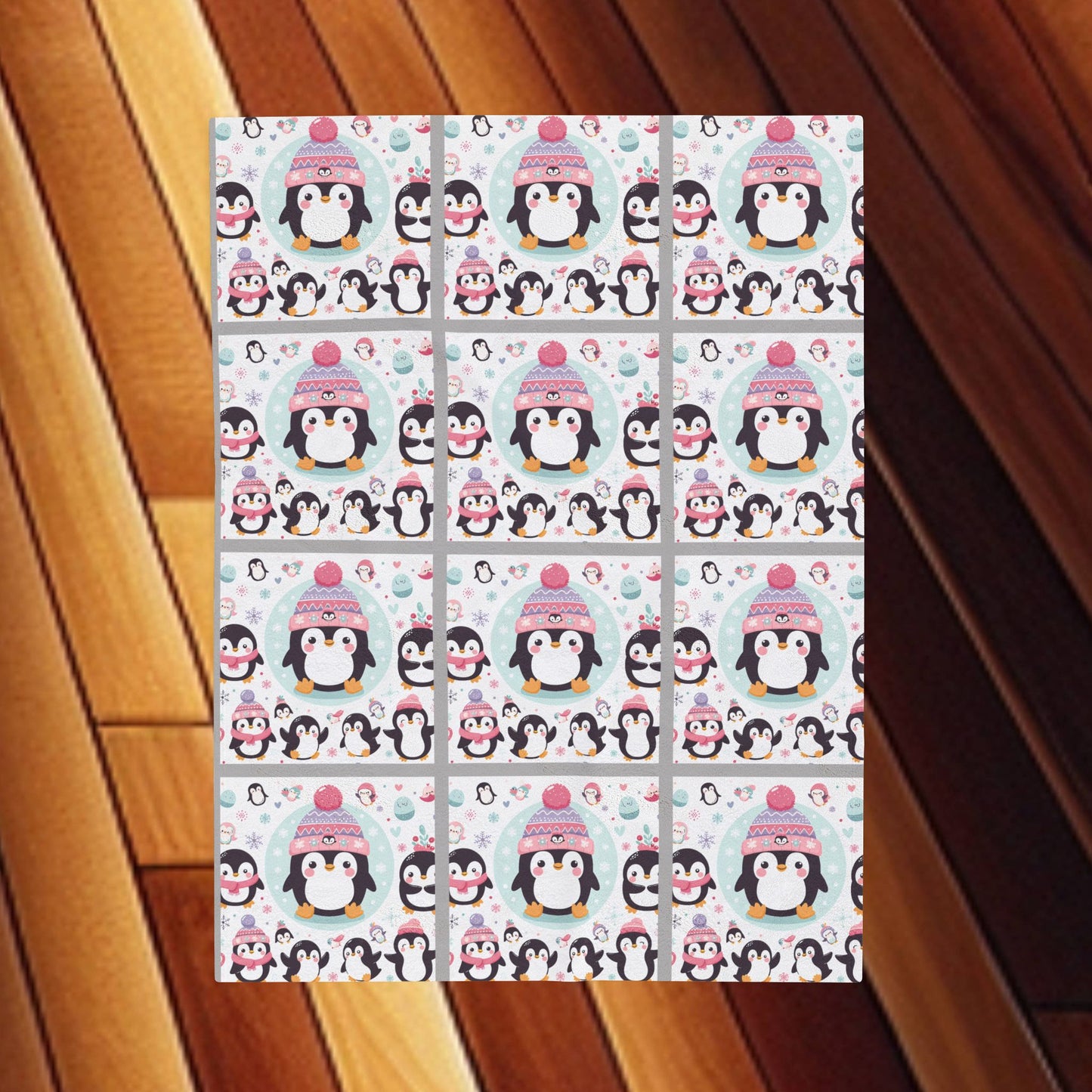 Penguins Velveteen Plush Blanket
