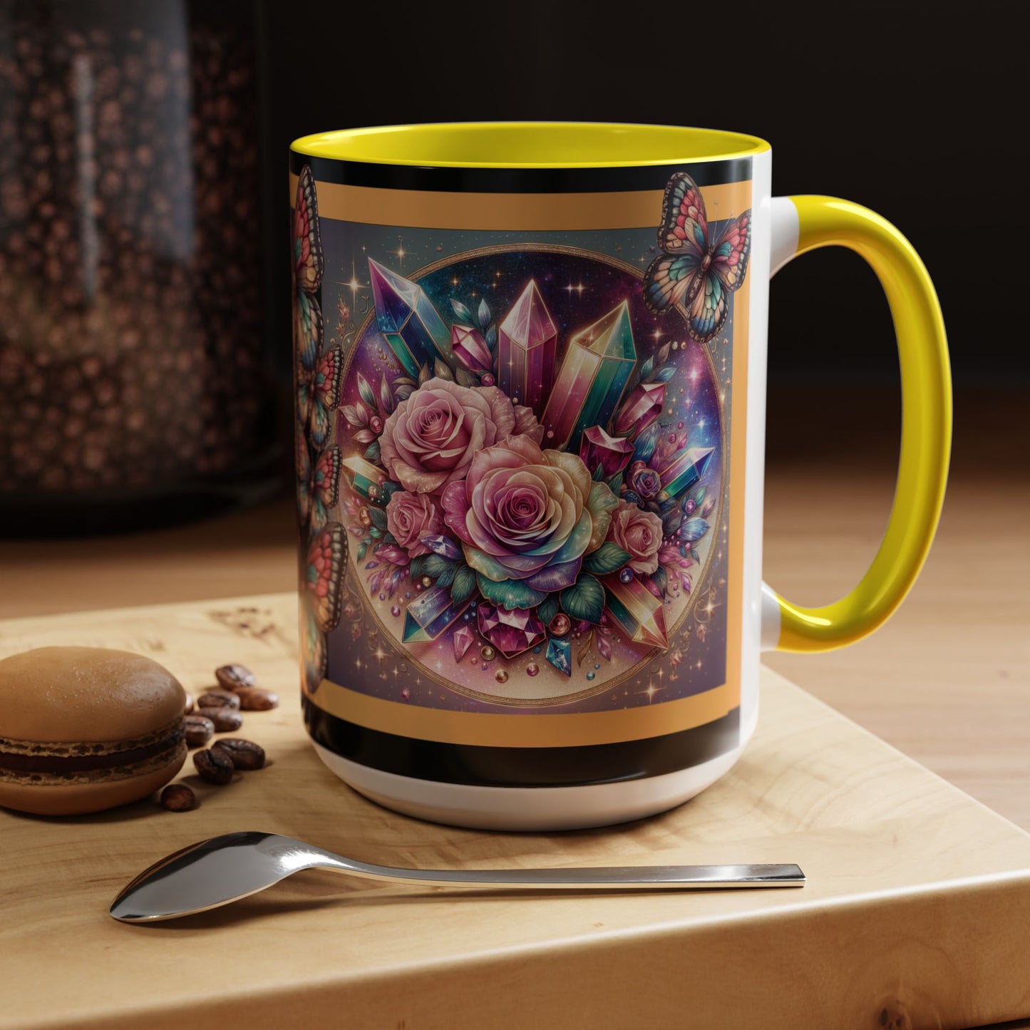 Coffee Mug Butterflys and Flowers