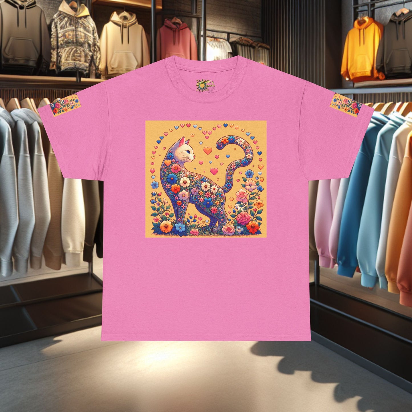 Loving Cat Flower Mozaic T-Shirt