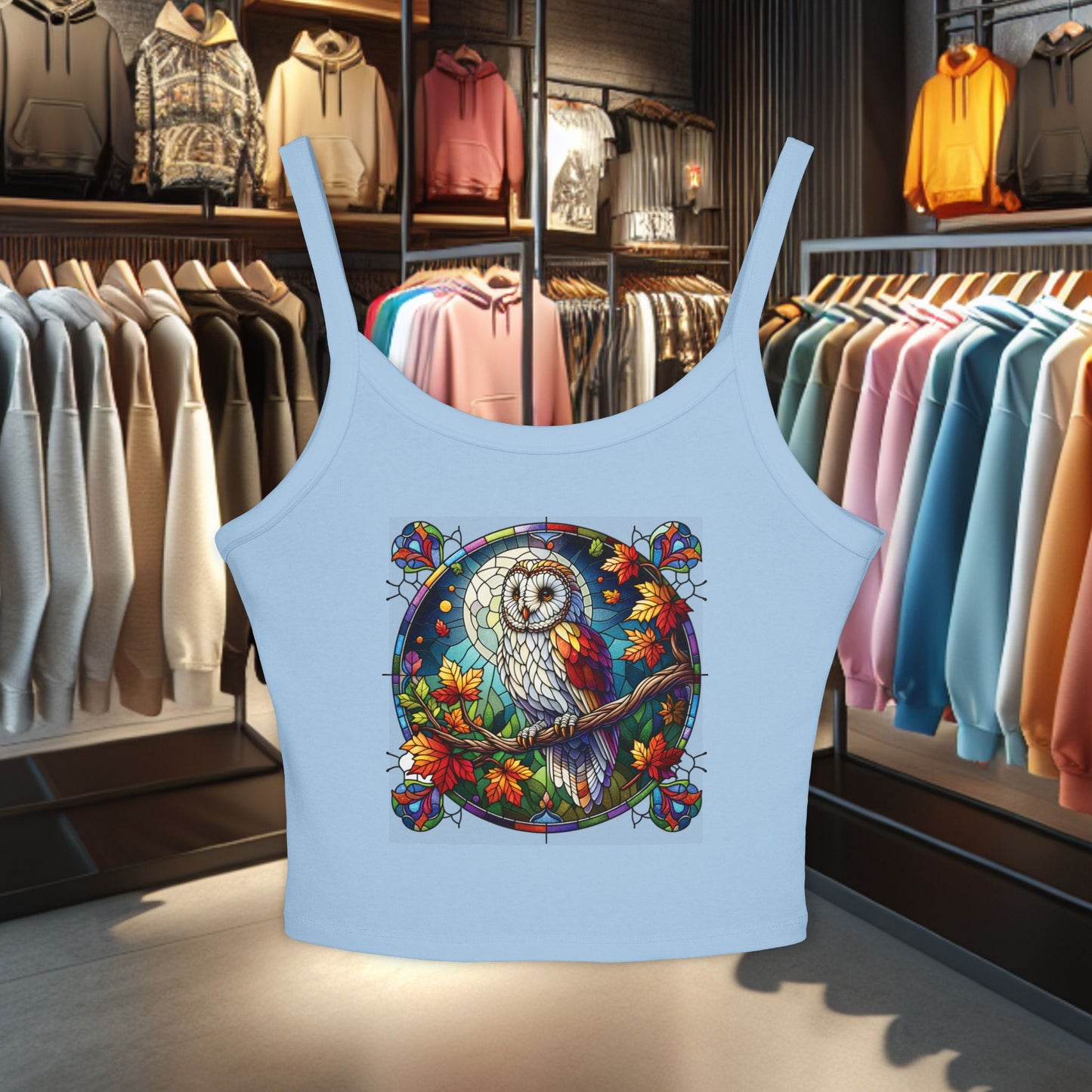 Women's Tank Top - Stain Glass Owl Design