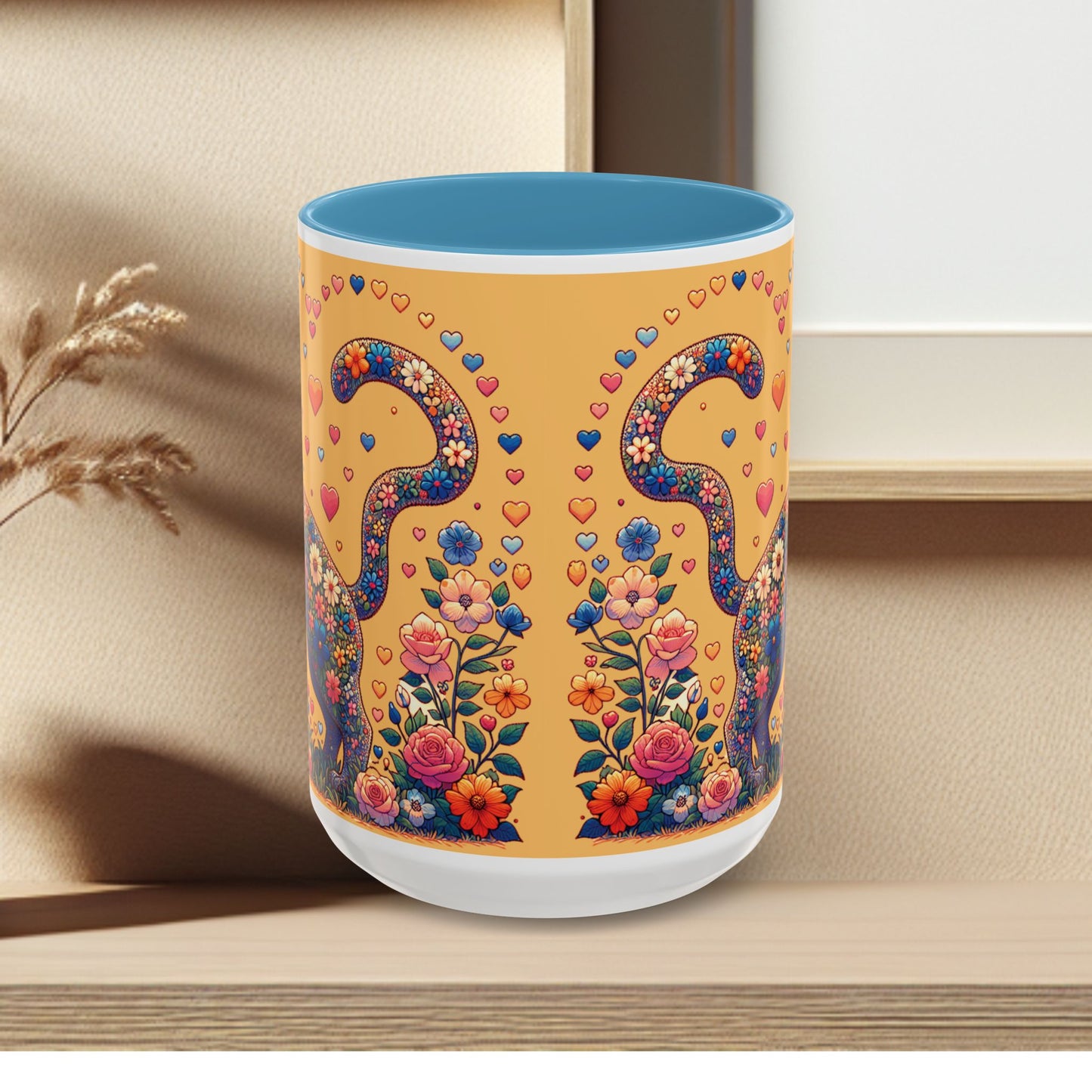 Mug- Loving Cat - Accent Coffee Mug (11oz, 15oz) (AOP)