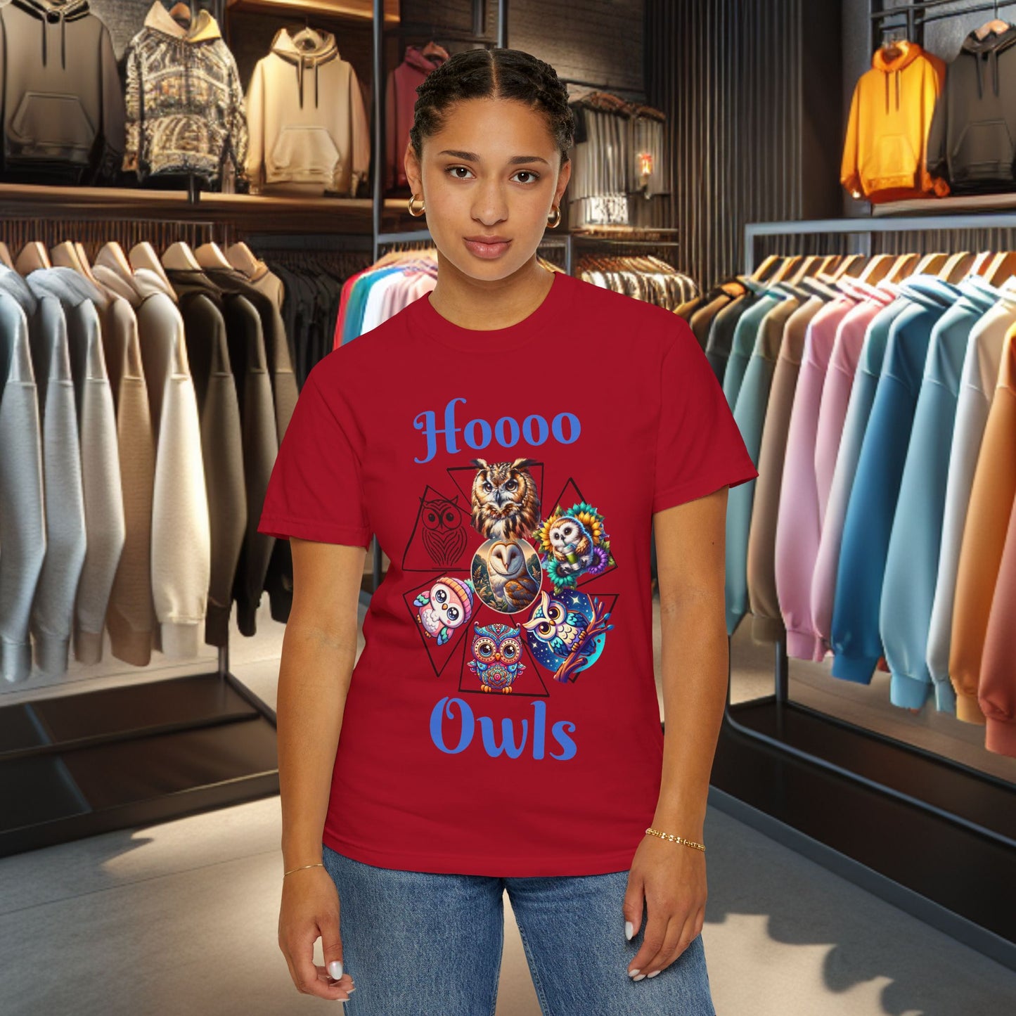 Colorful Owl Unisex T-Shirt - Wildlife Lover's Gift