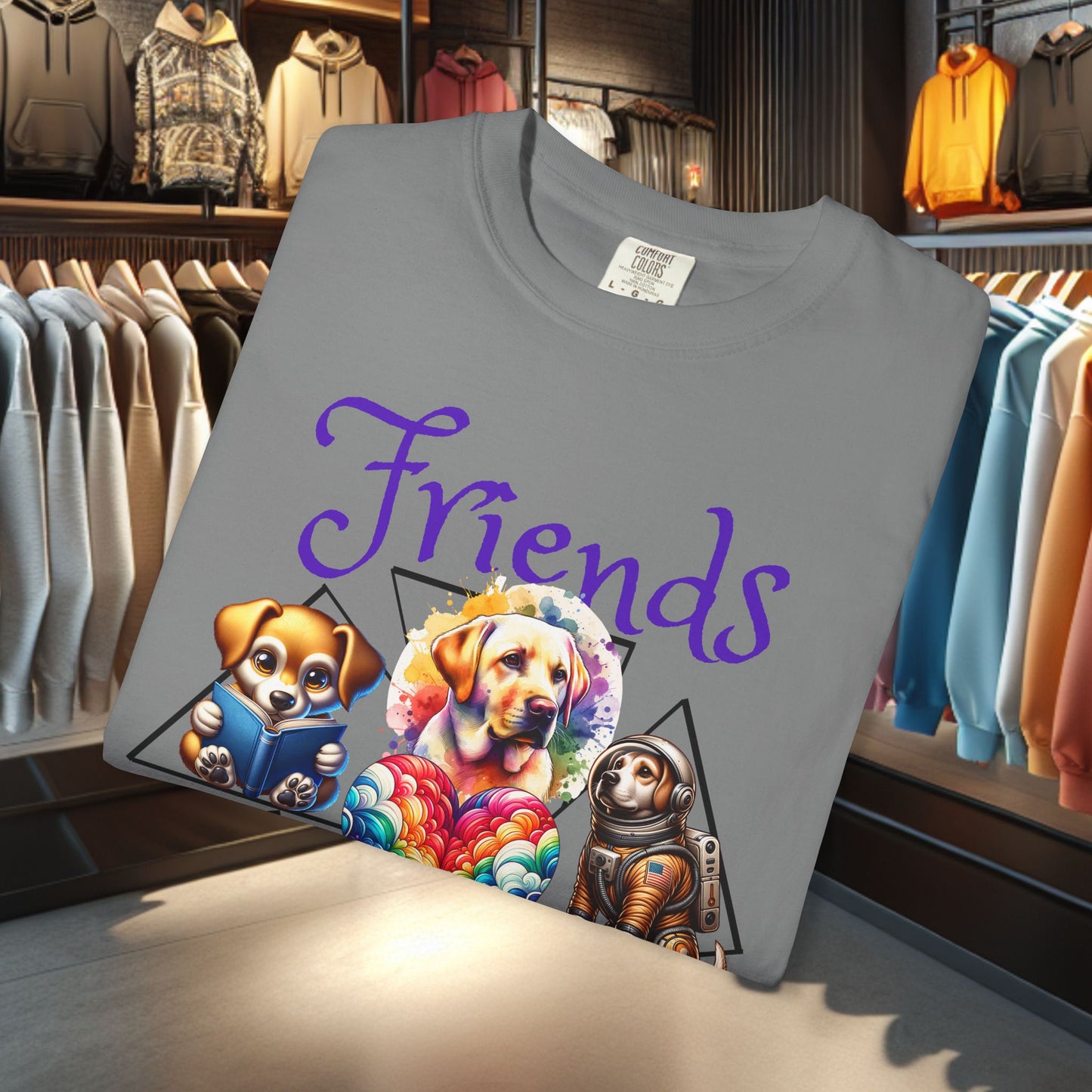 Dog Friends Unisex T-Shirt - Dog Lover's Gift, Cute Dogs