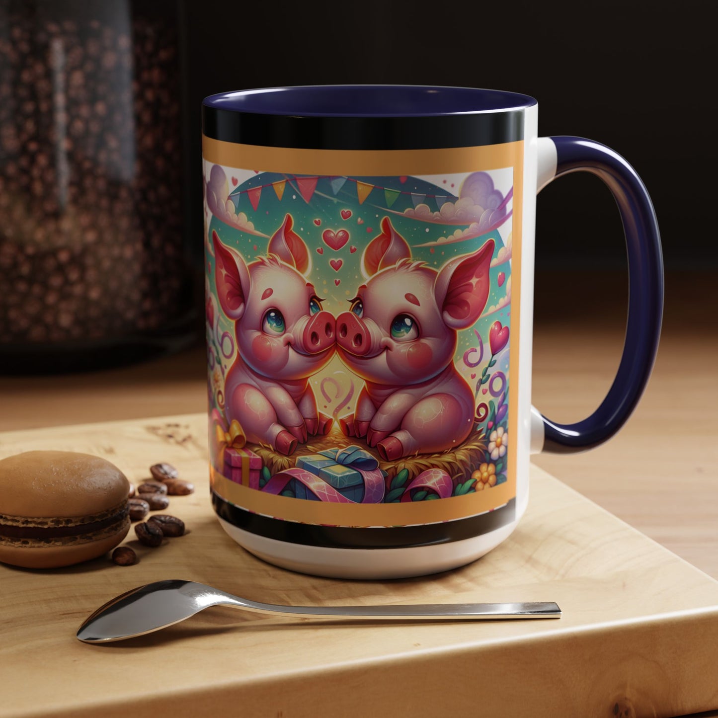 Coffee Mug Love Pigs Picknick 11, 15oz