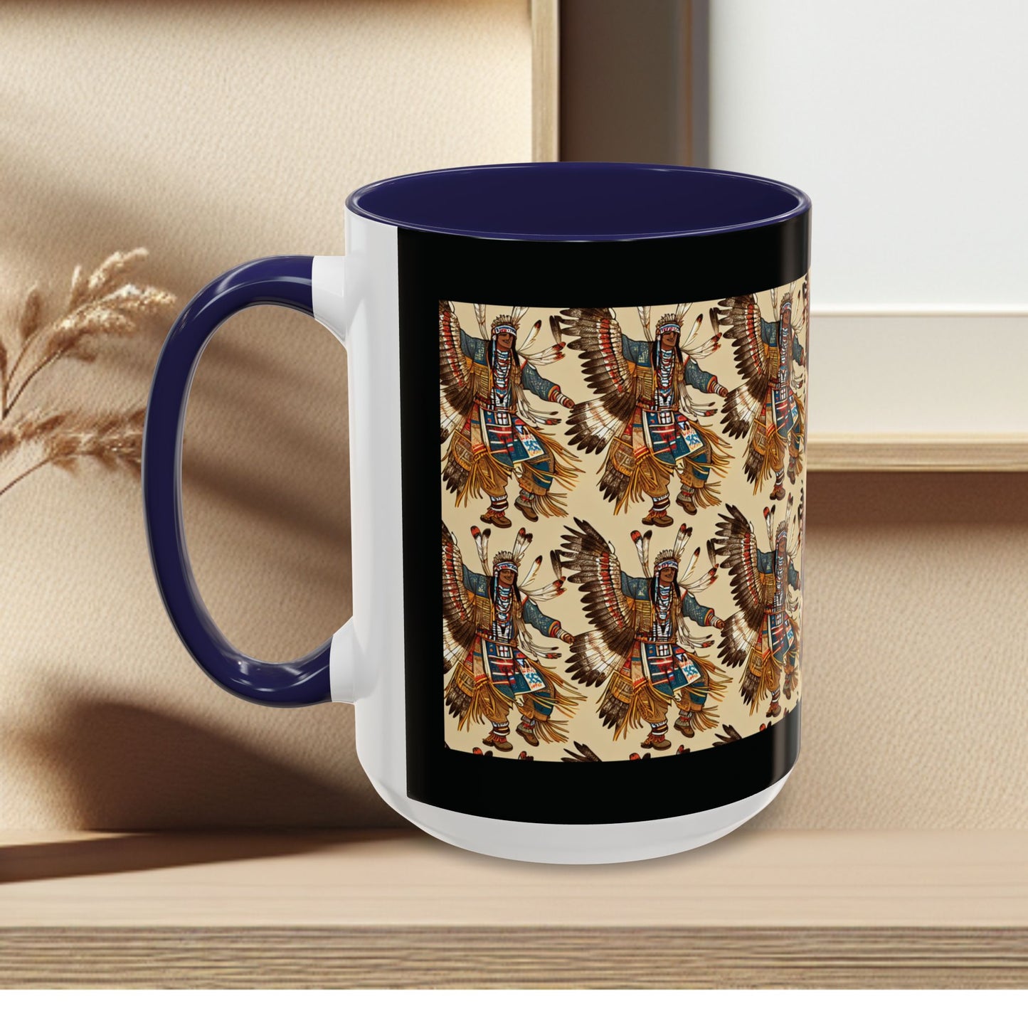 Mug- American Native Dancers Accent Coffee Mug (11, 15oz)