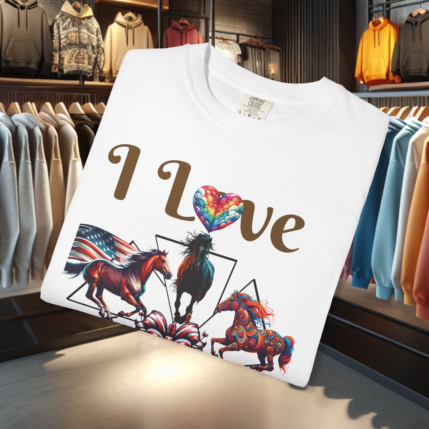 Boho I Love Horses T-shirt