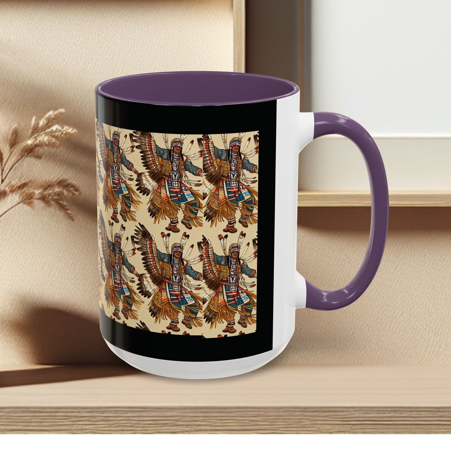 Mug- American Native Dancers Accent Coffee Mug (11, 15oz)