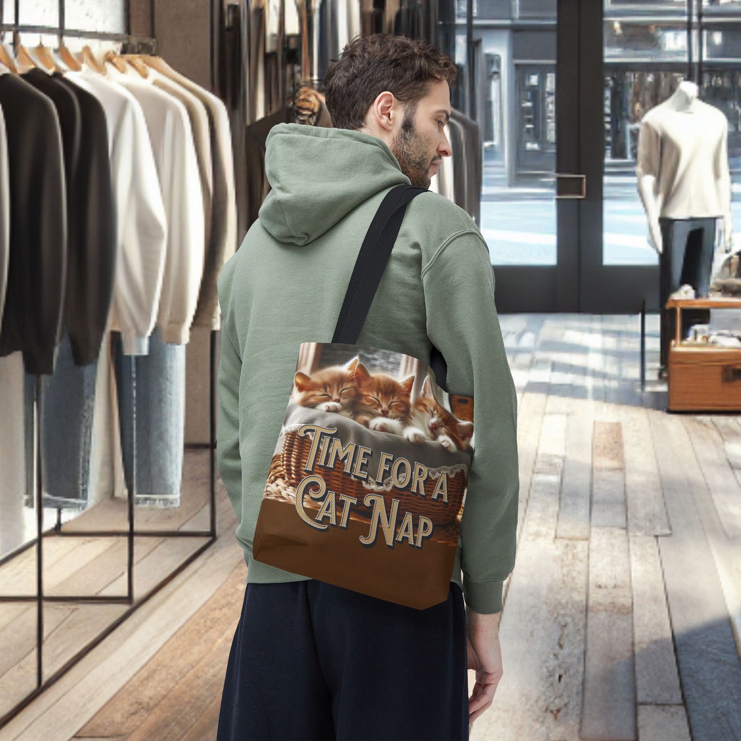 Tote Bag -Time For a Cat Nap Tote Bag (AOP)