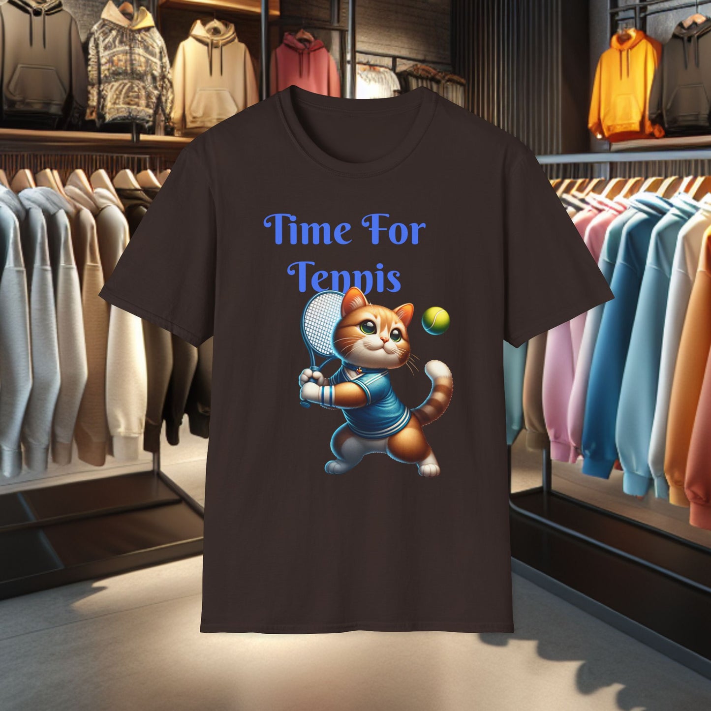Cat Playing Tennis Unisex T-Shirt - Time For Tennis