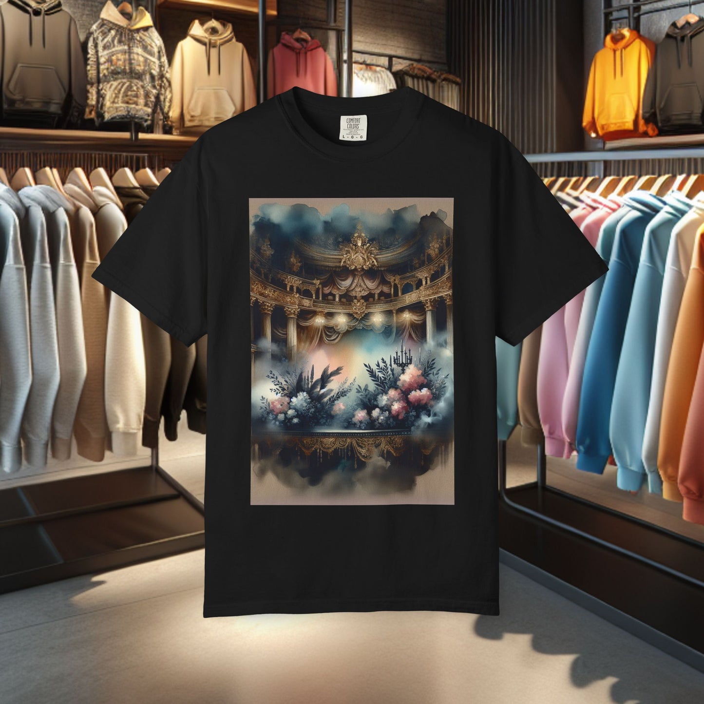 Dreamy Garden Unisex Garment-Dyed T-shirt - Artistic Floral Print - Perfect for Everyday Wear and Gifting