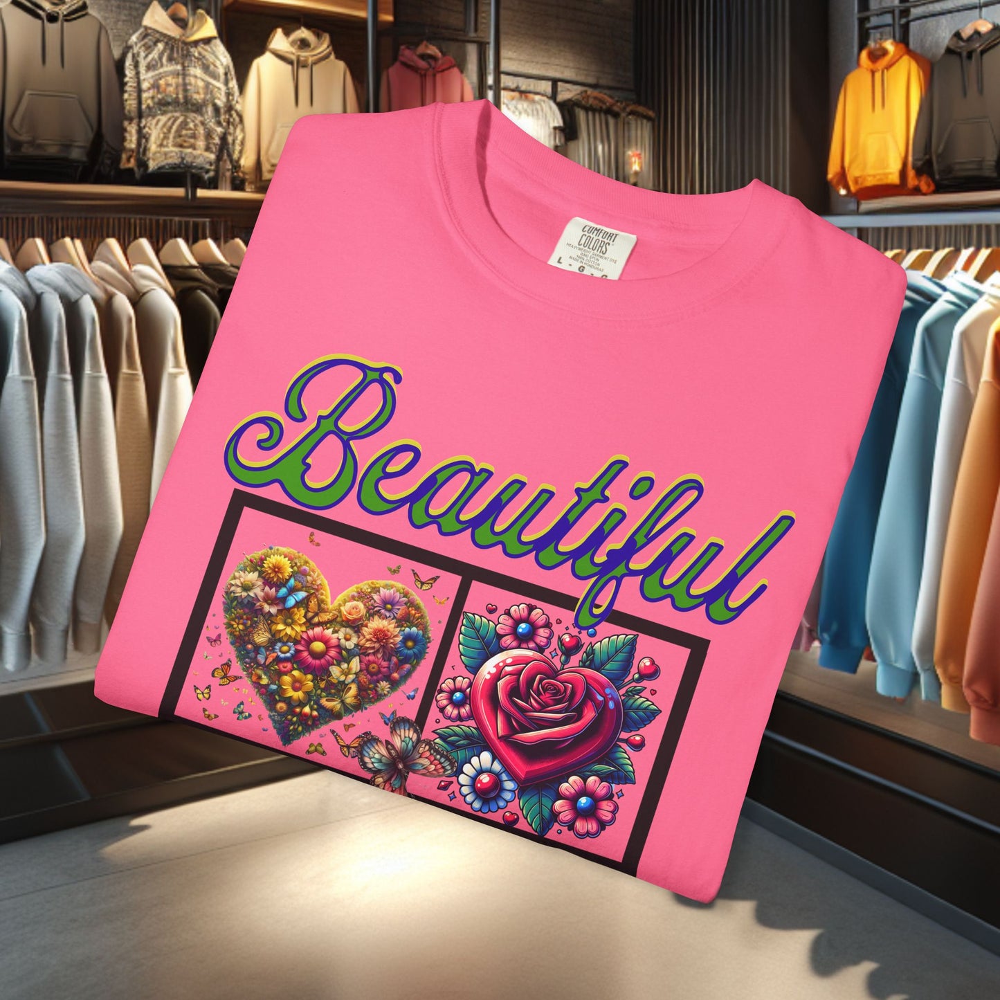 Beautiful Hearts Floral Unisex T-shirt
