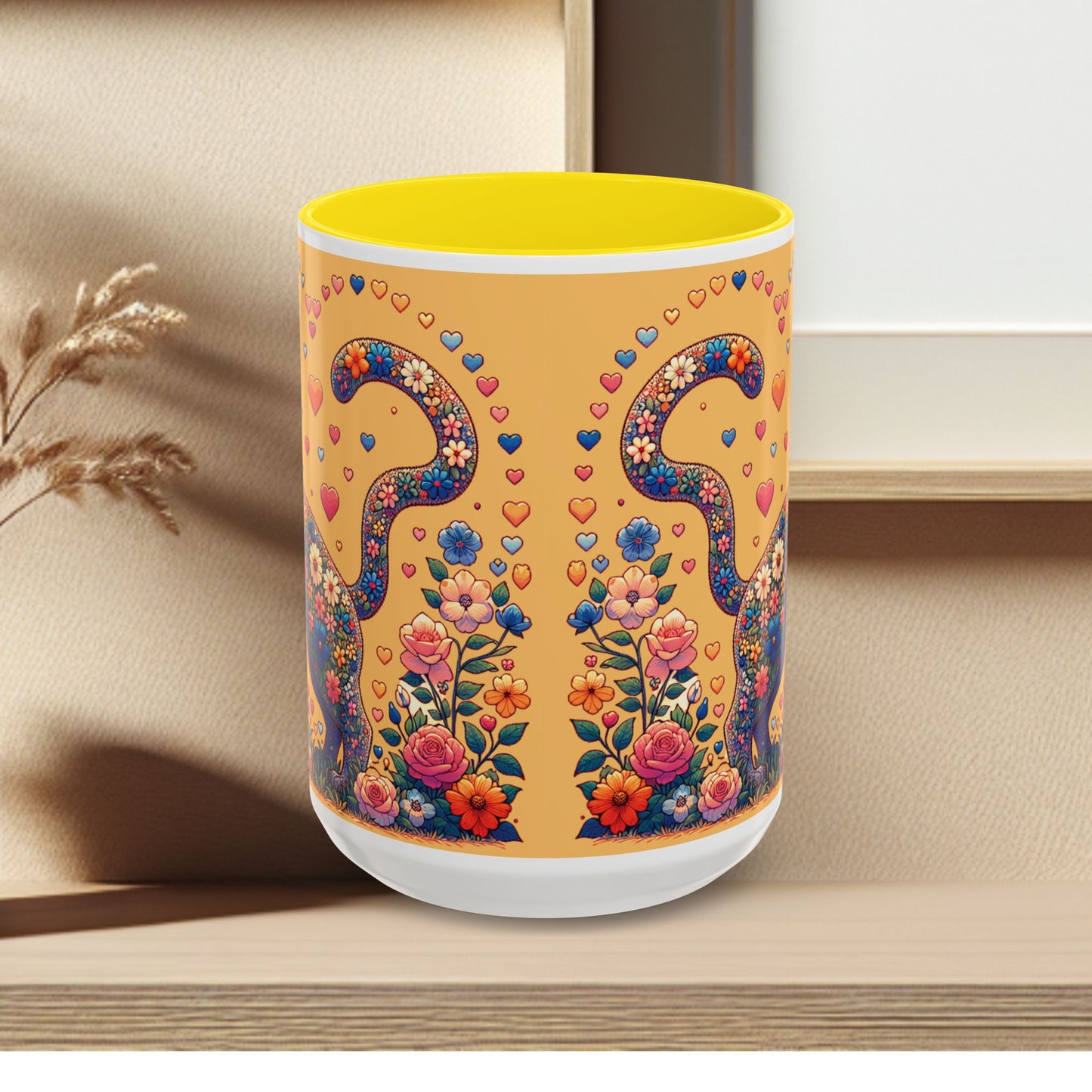 Mug- Loving Cat - Accent Coffee Mug (11oz, 15oz) (AOP)