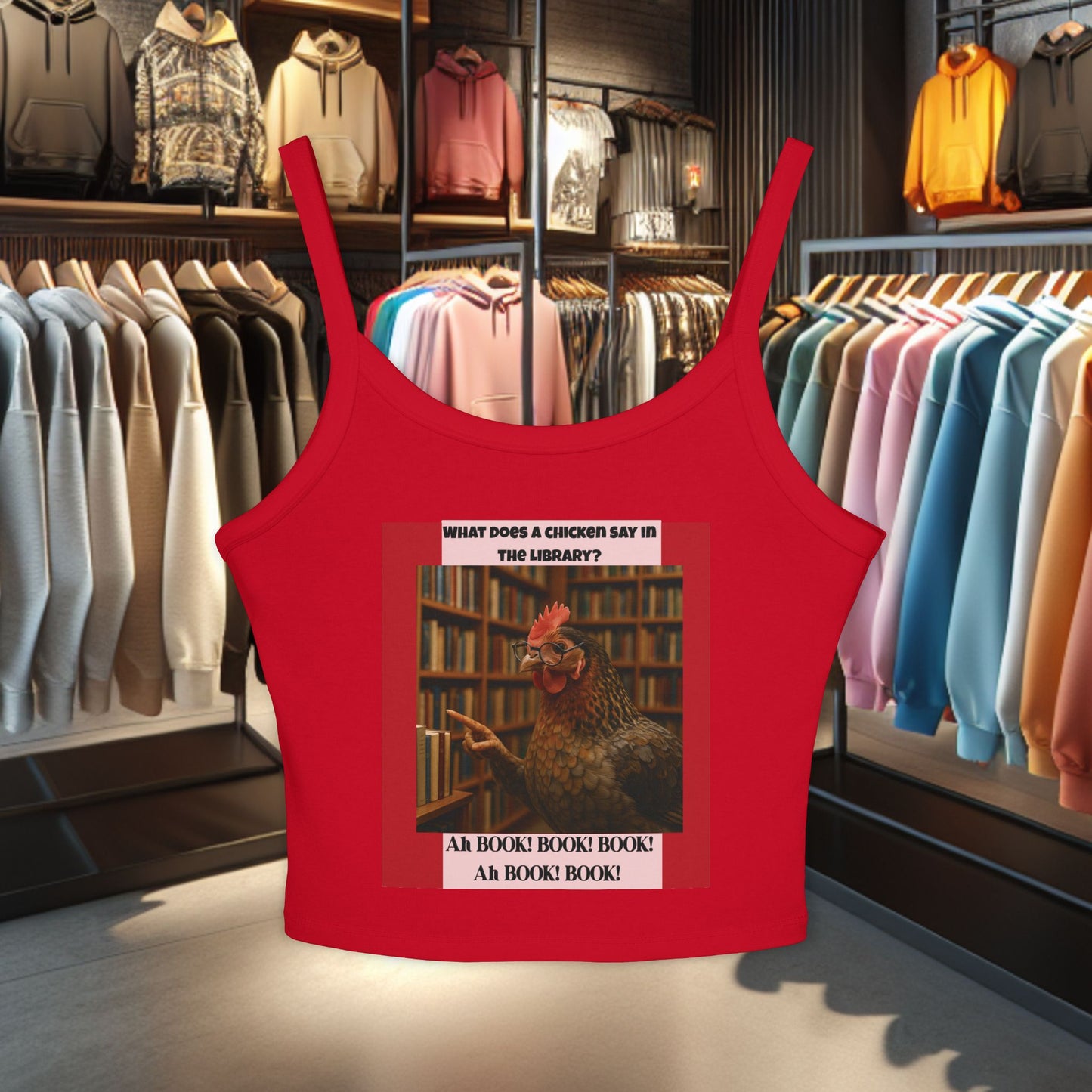 Chicken in Library - Women's Tank Top