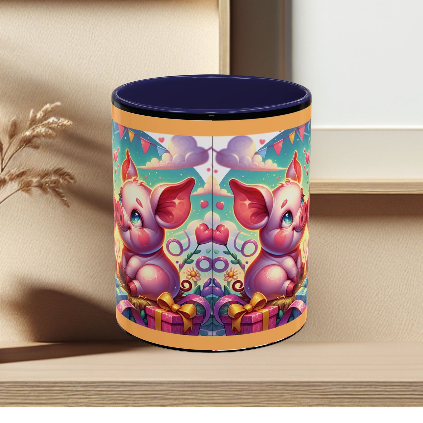 Coffee Mug Love Pigs Picknick 11, 15oz