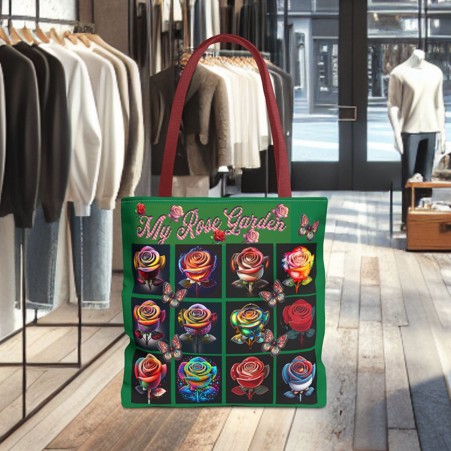 My Rose Garden Floral Tote Bag - Colorful Floral Prints for Garden Lovers