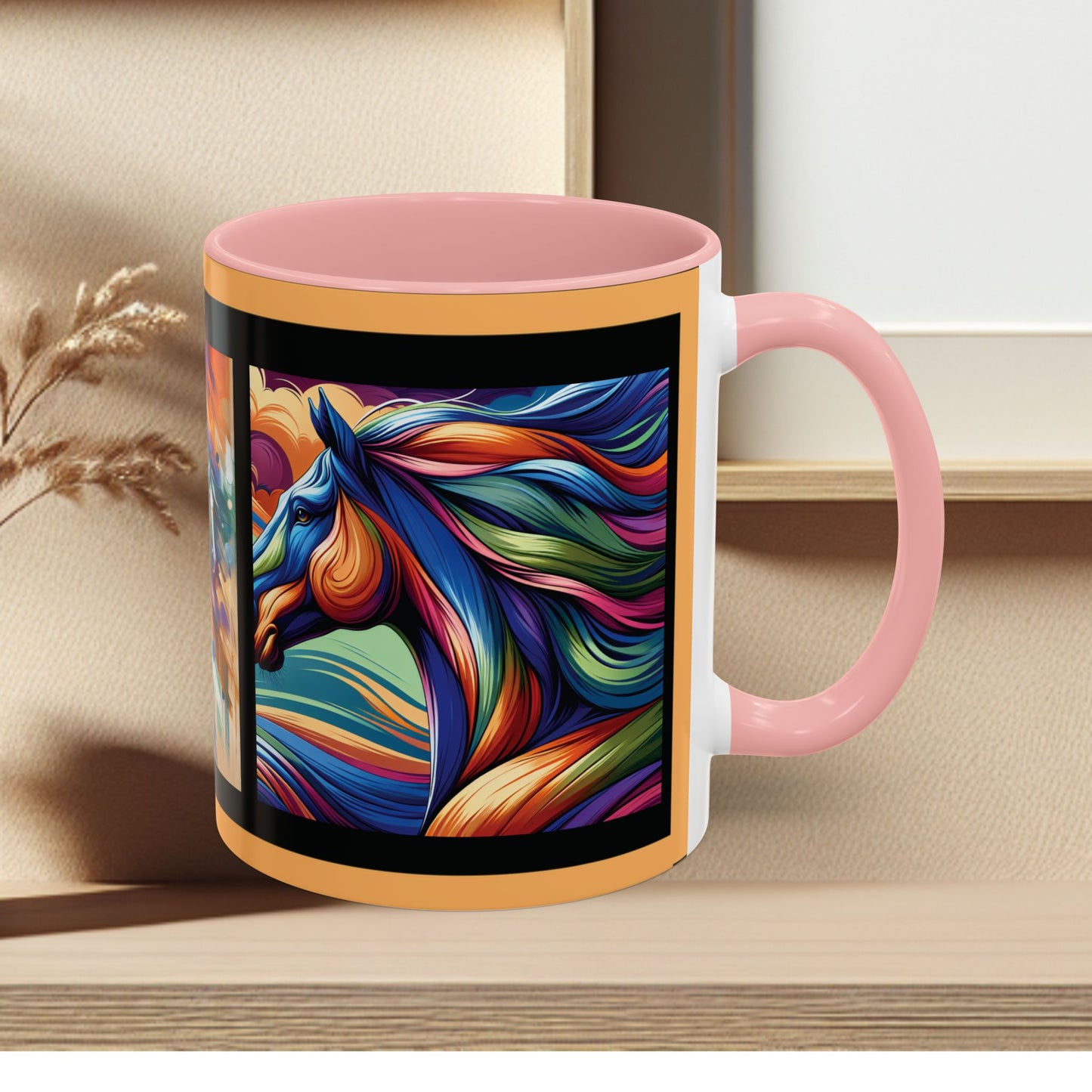 Mug Coffee Multi Color Horses 11oz 15oz