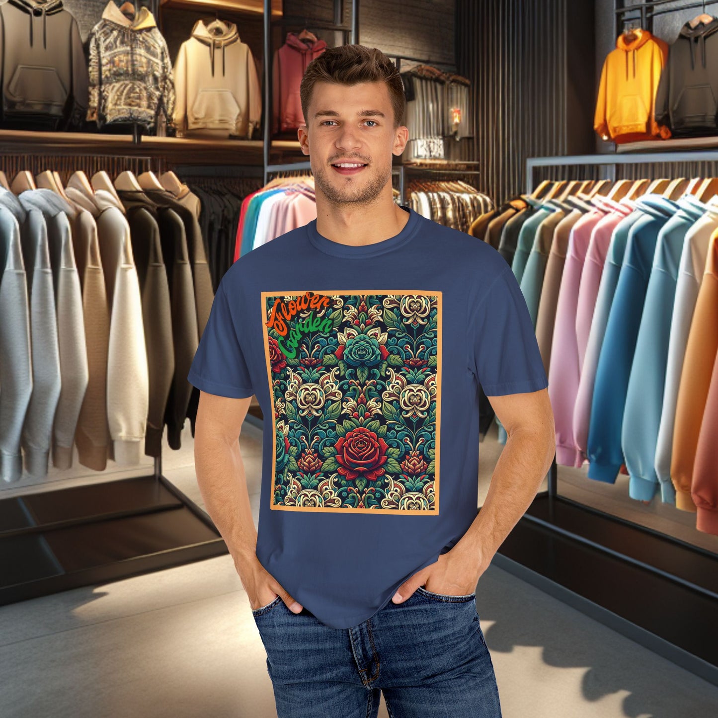 Unisex T-shirt- Flower Garden - Comfort Colors 1717-