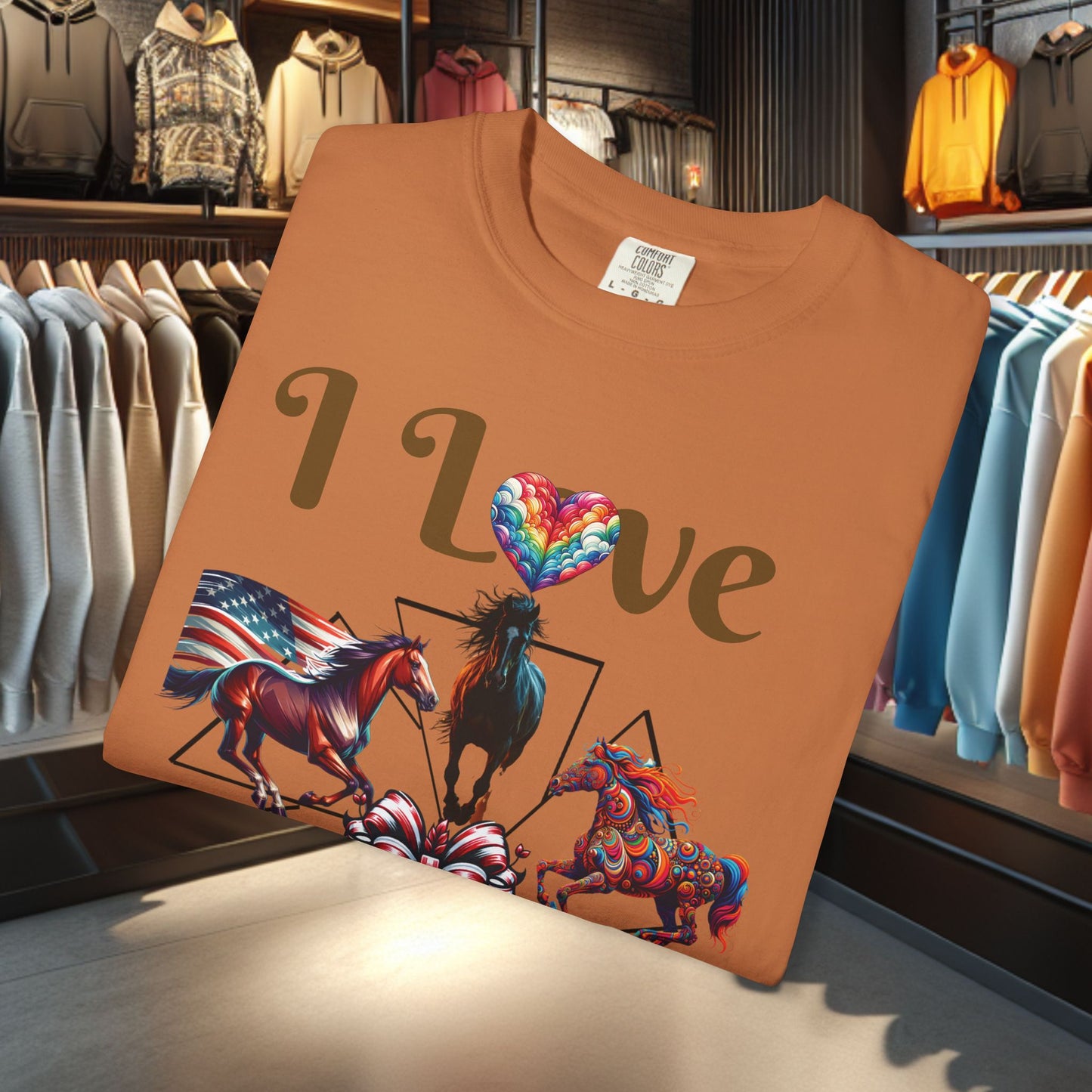 Boho I Love Horses T-shirt