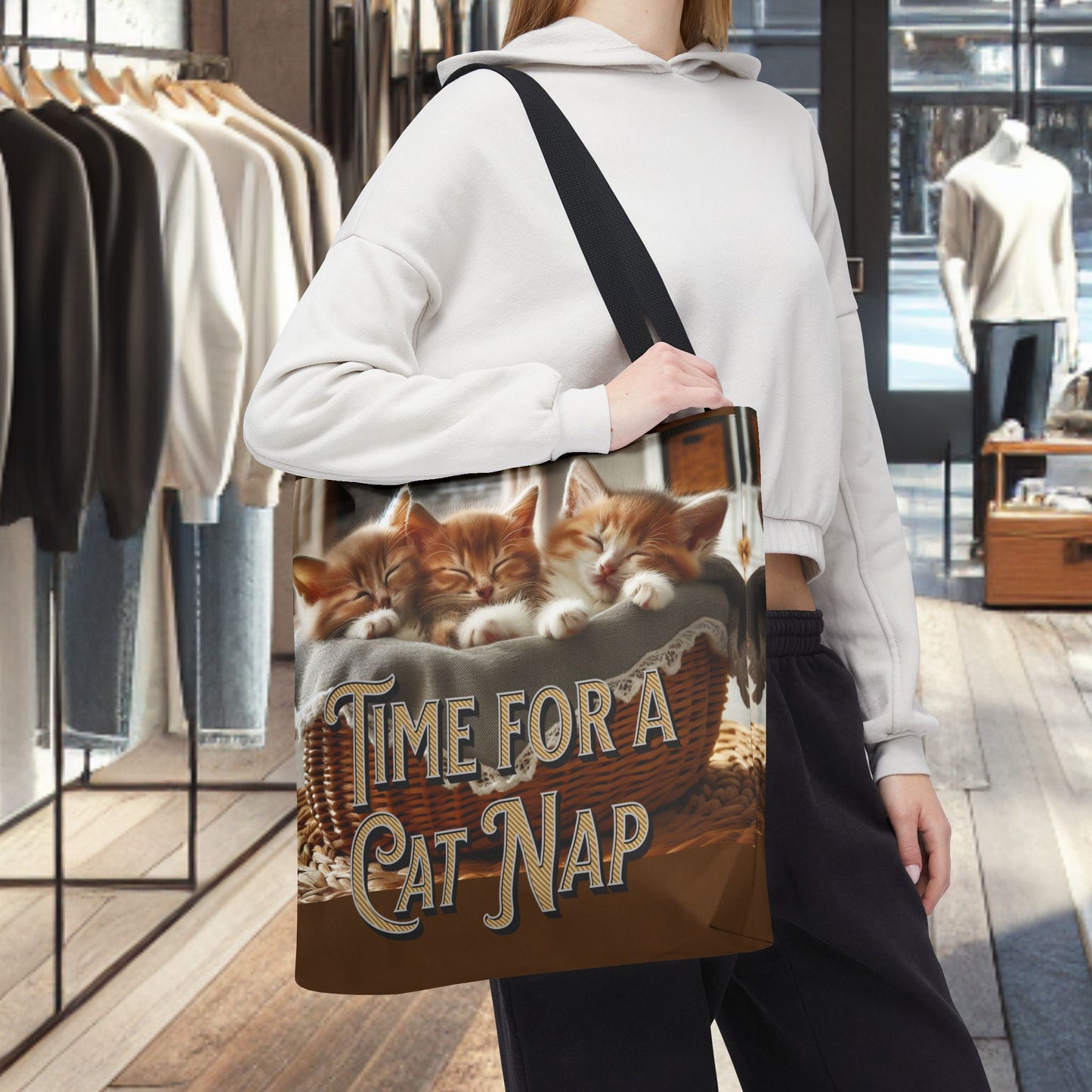 Tote Bag -Time For a Cat Nap Tote Bag (AOP)