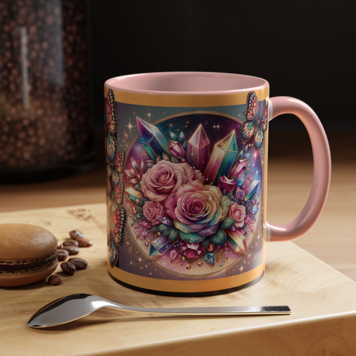Coffee Mug Butterflys and Flowers