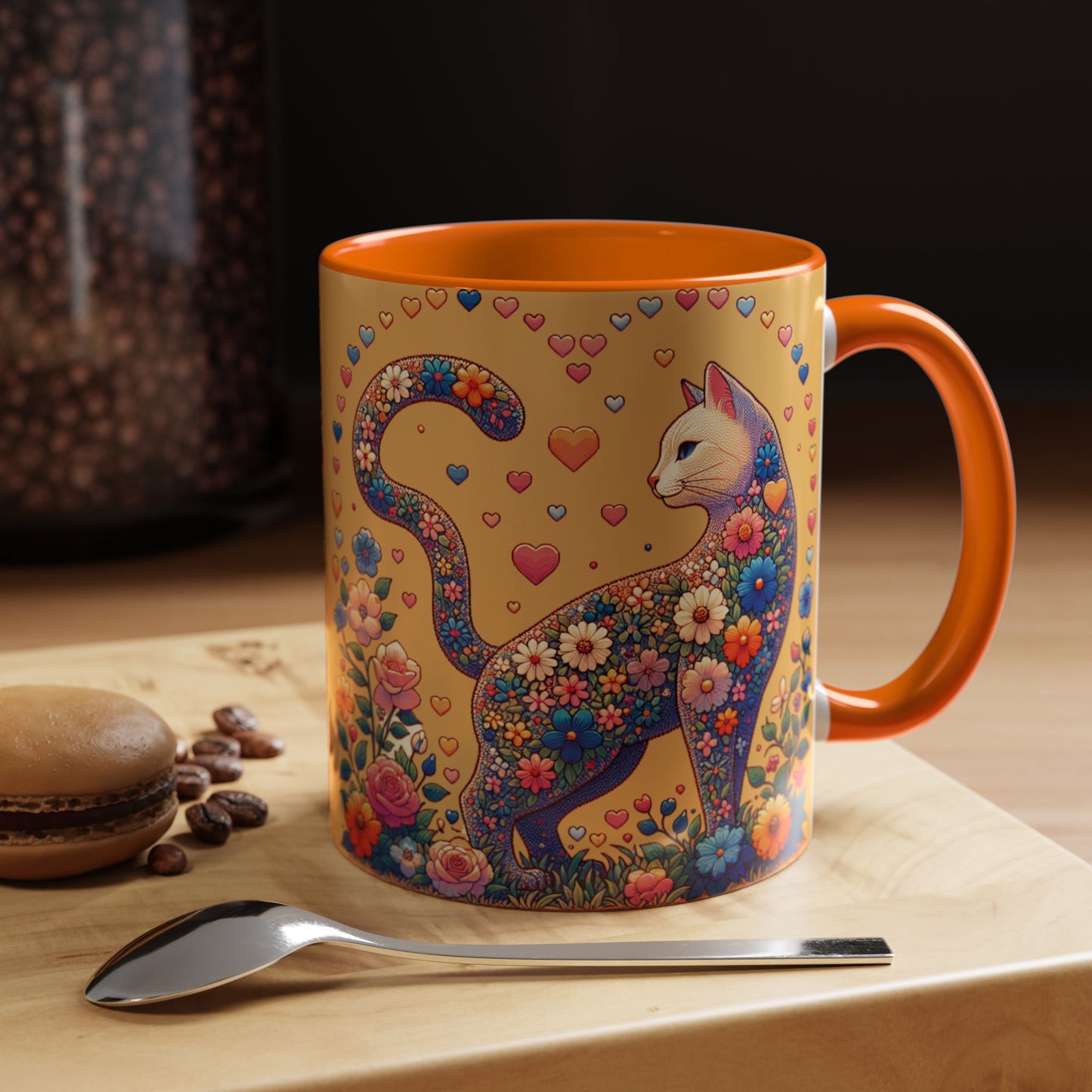 Mug- Loving Cat - Accent Coffee Mug (11oz, 15oz) (AOP)