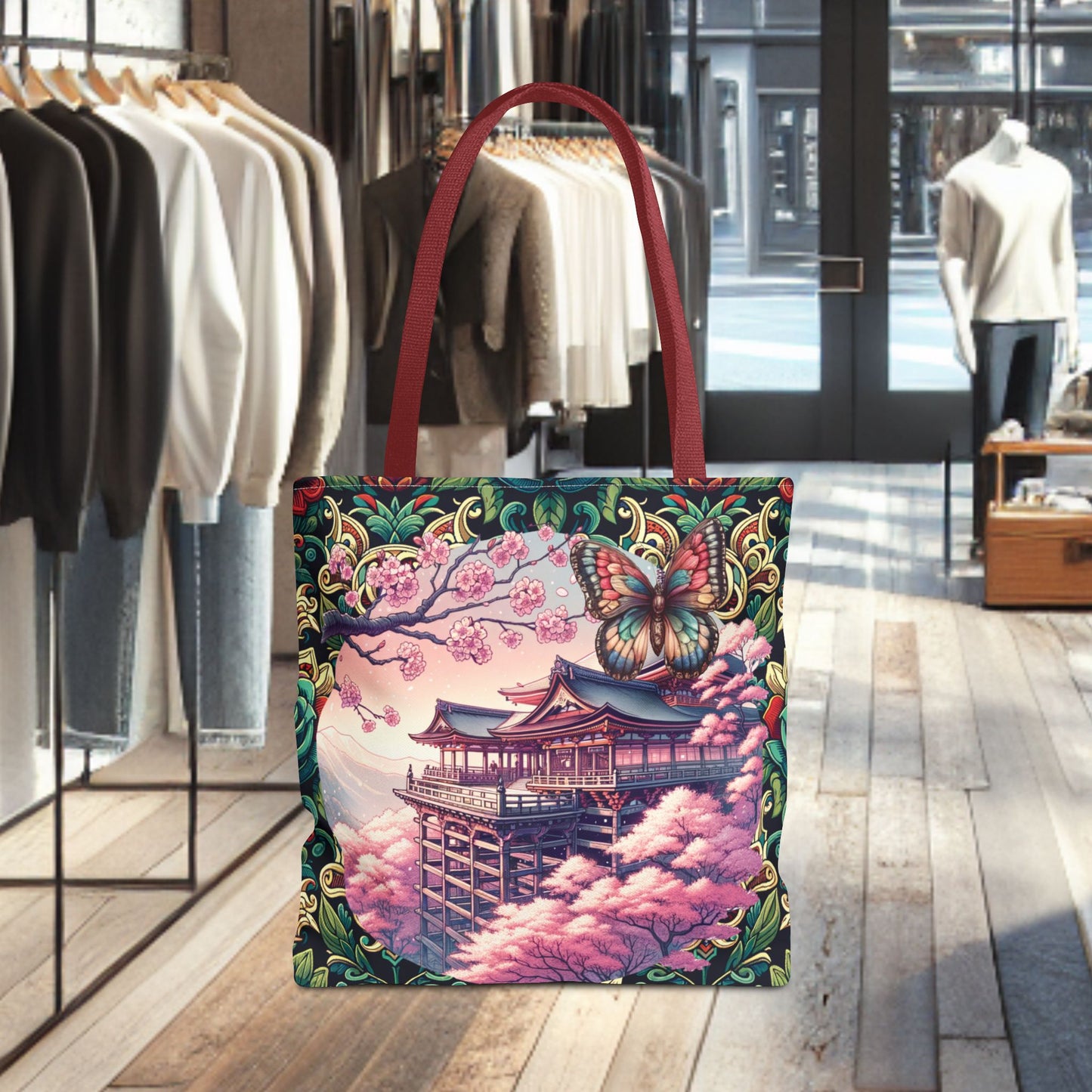 Sakura Butterfly Tote Bag