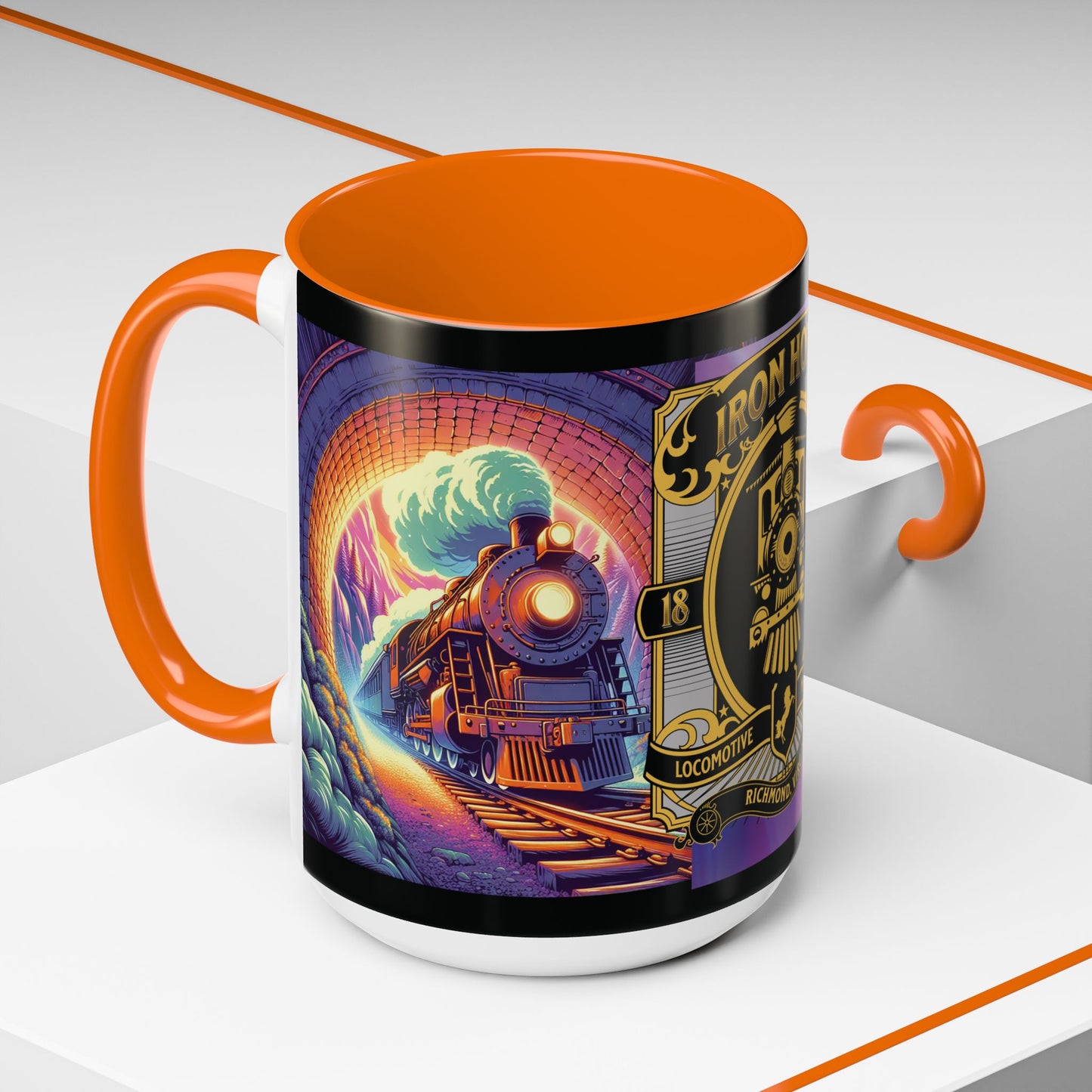 Mug- Steam engine Iron Horse- Accent Coffee Mug (15oz)