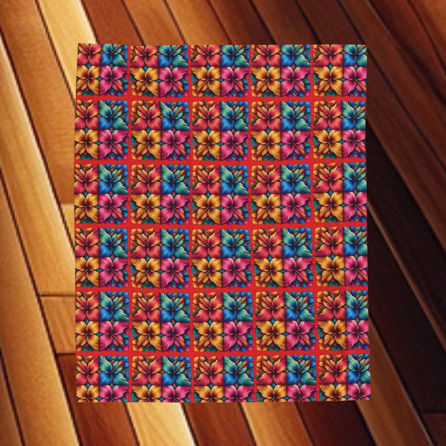 Colorful Floral Velveteen Blanket